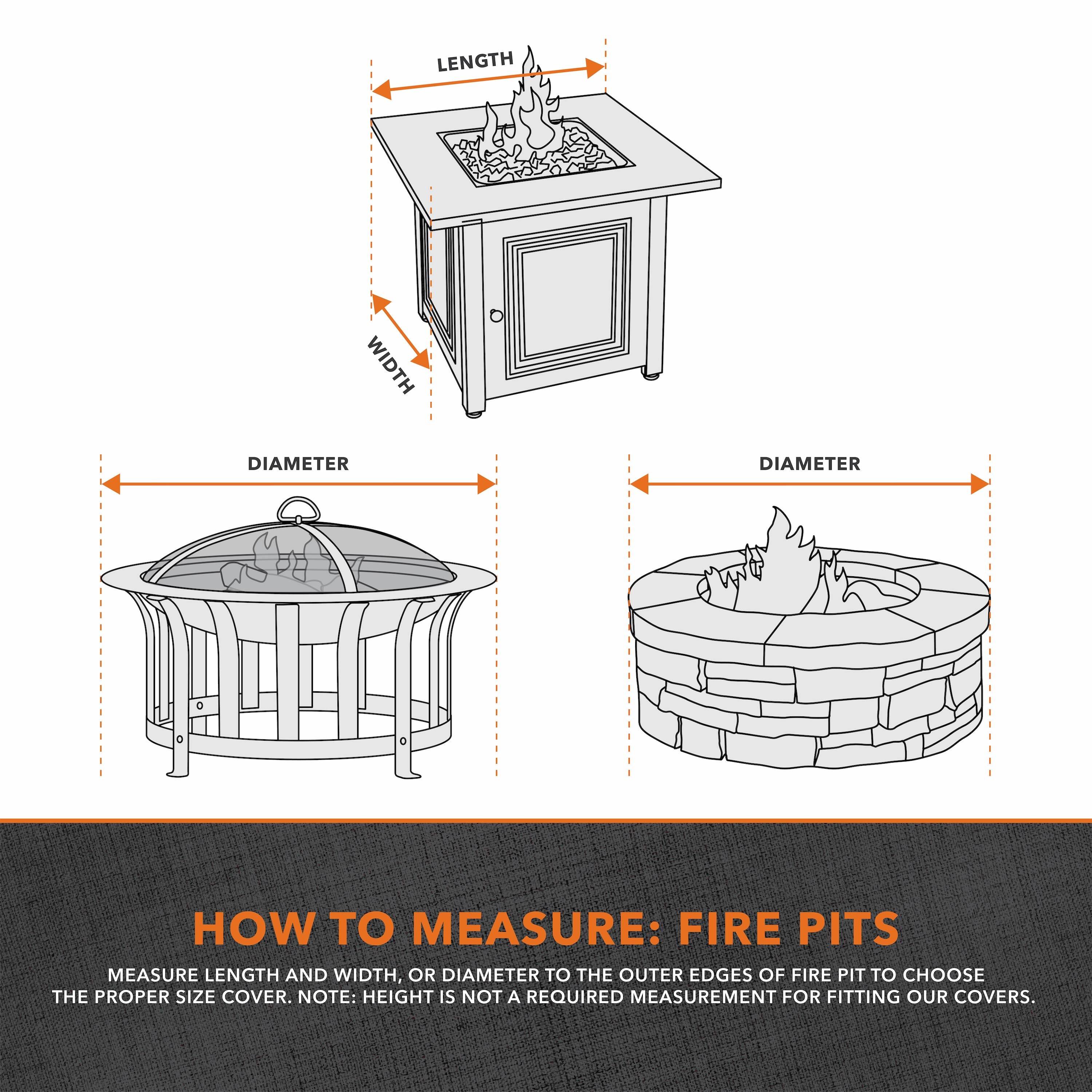 Modern Leisure® Garrison Square Fire Pit Table Cover, Waterproof, 42